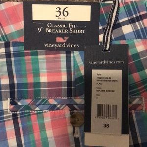NWT Vineyard Vines Classic Fit Pastel Plaid Breaker Short (36W/9”)